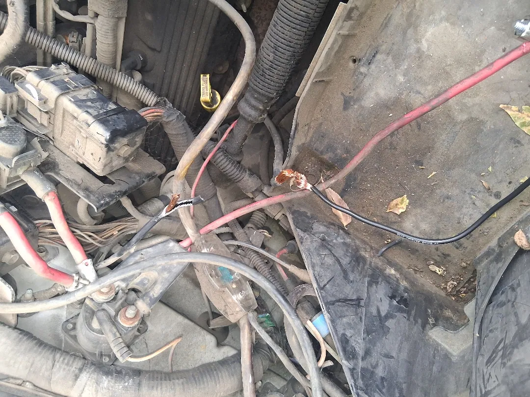 Battery terminals and cabling on a 1998 Expedition in Riverside, CA
