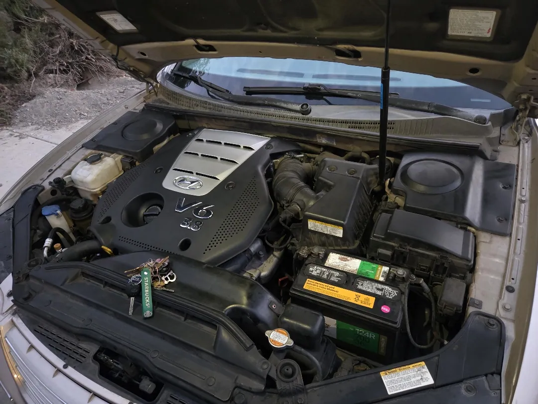 V6 engine bay in Corona, opened up for a valve cover gasket in Corona, CA