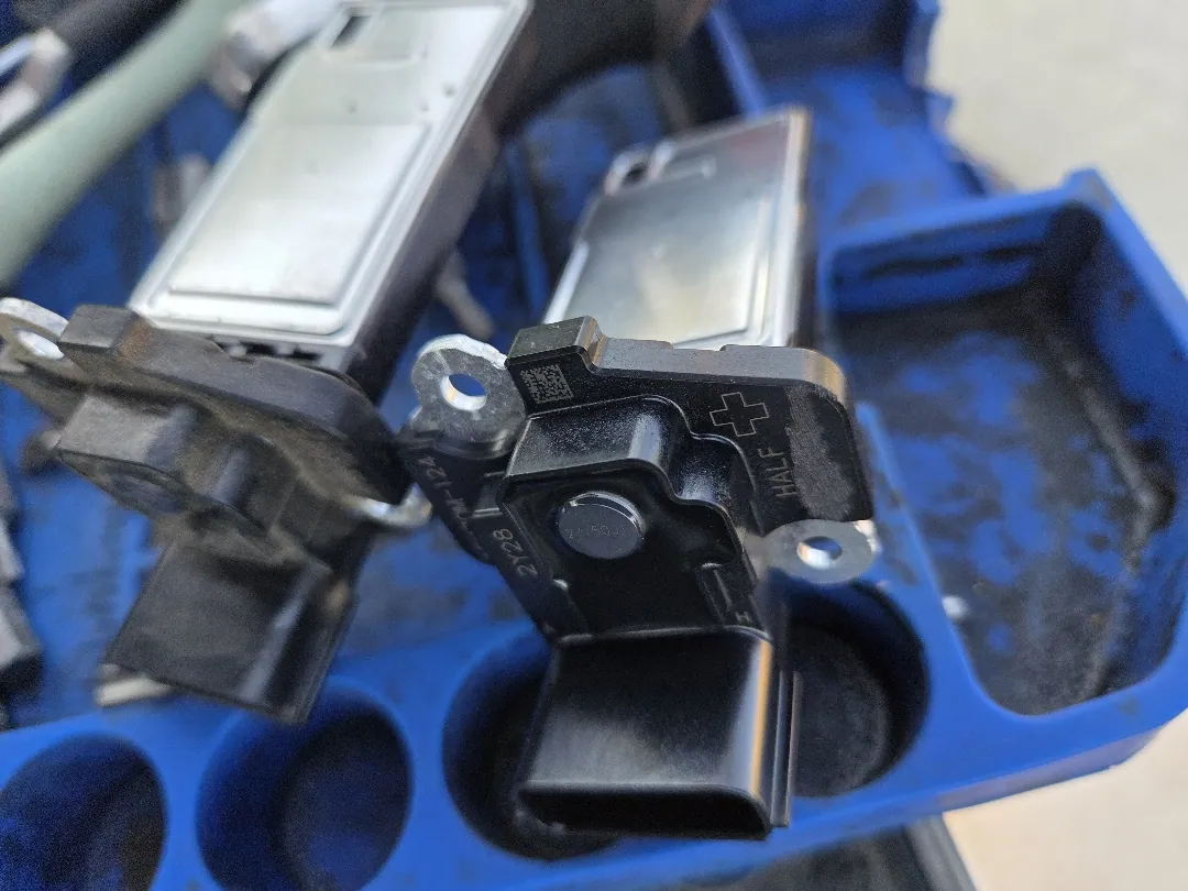 Coils and sensors laid out in the tray on a Jurupa Valley diagnostic in Jurupa Valley, CA