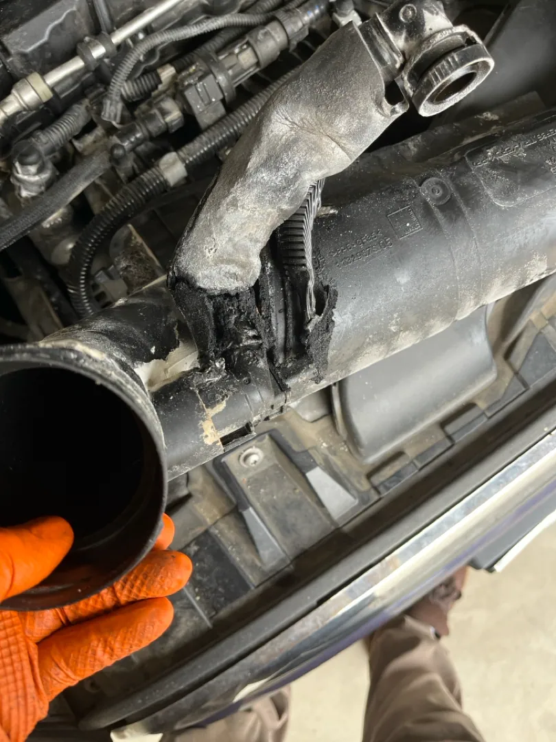 Intake pipe off and inspected during engine work — Riverside, CA