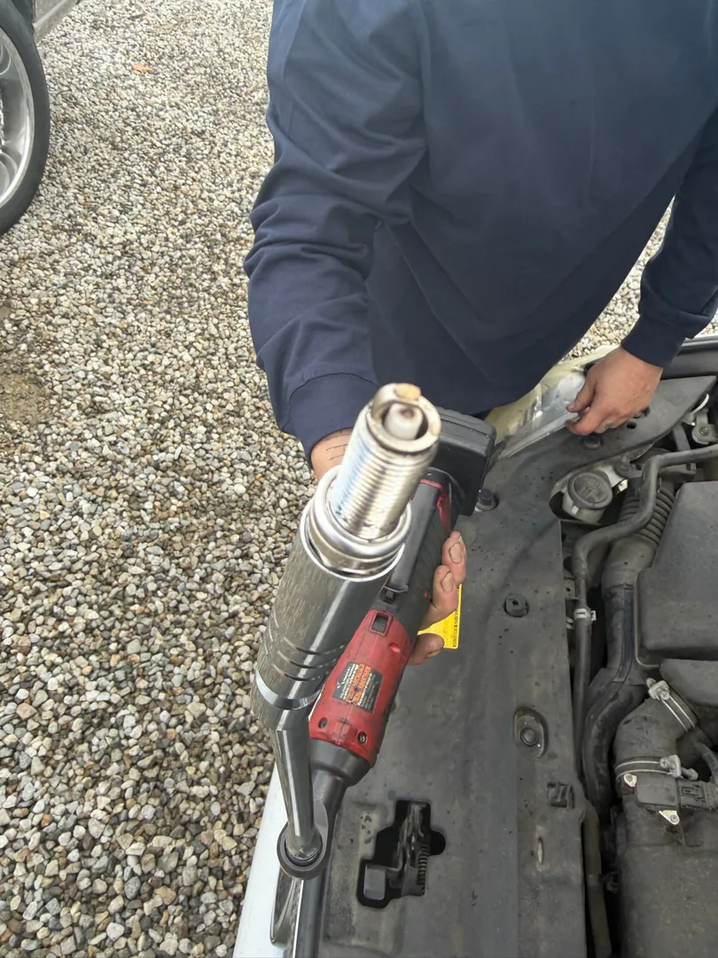 One of our techs partway through a driveway job in Moreno Valley — Moreno Valley, CA