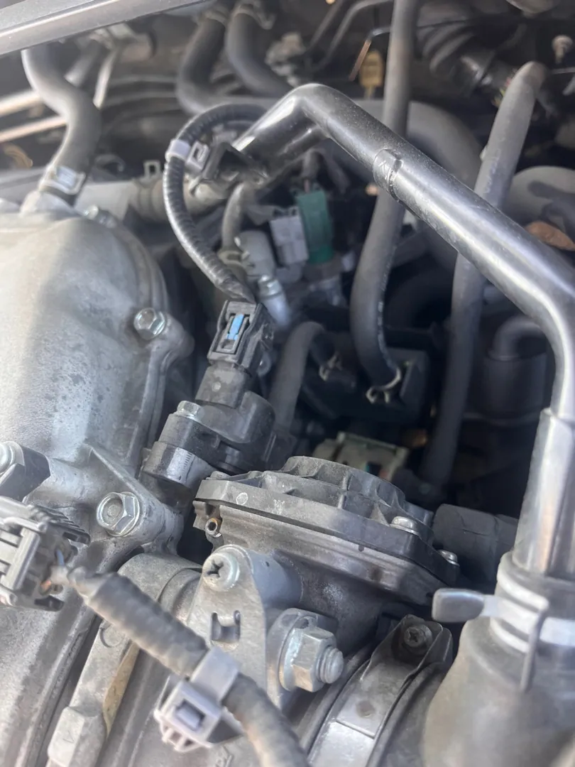 Engine bay detail during a pre-purchase inspection — Riverside, CA