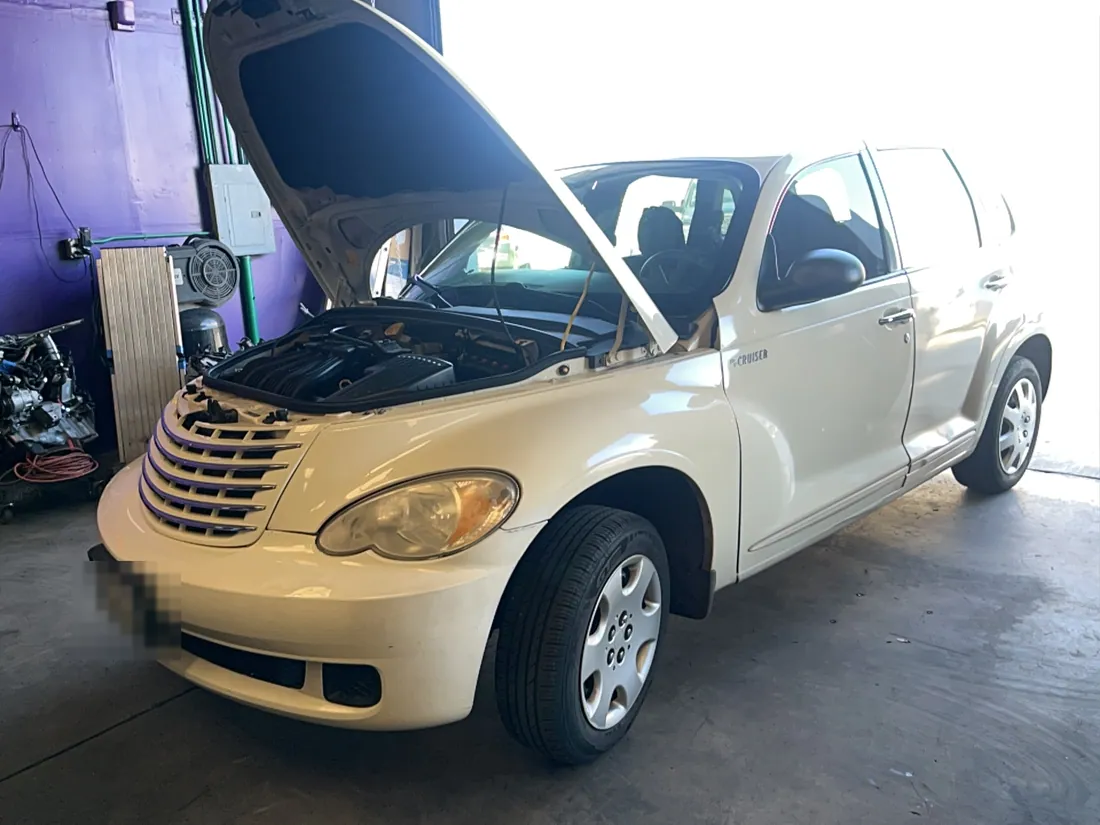 A lower motor mount job at our Riverside shop — where the work goes when it needs a lift — Riverside, CA