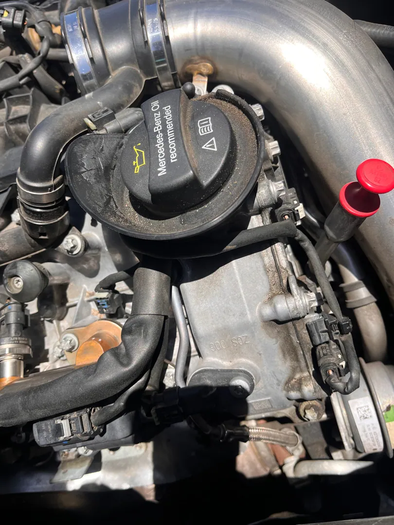 Coolant reservoir and turbo plumbing on the same Corona engine in Corona, CA